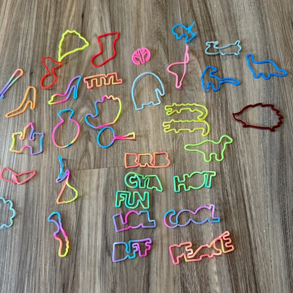 Silly Bandz Assorted Neon Silicone Shape Bands for Kids - Multicolor